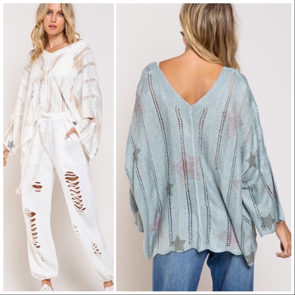 POL Color in Stars Spring Sweater Top - Picture 6 of 15